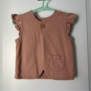 Pehr Dark Pink ruffled vest size 18-24 months